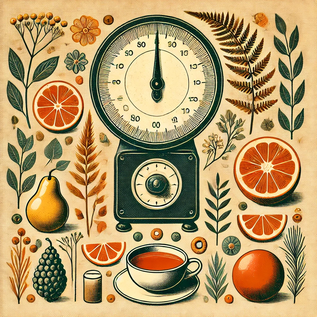image qui illustre l'article Moi et mon poids - Il s'agit d'une balance à aiguille entourée d'aliments et de boissons